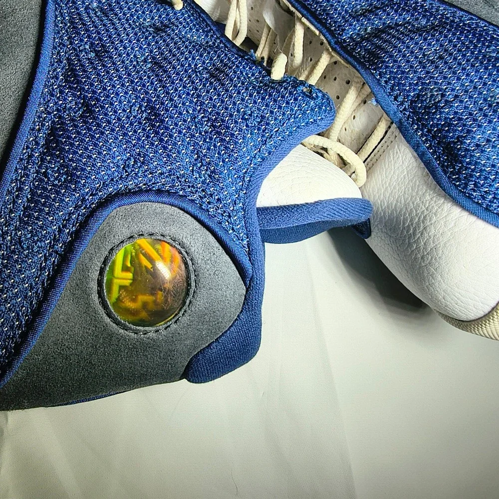 Nike Air Jordan 13 Retro Flint Navy Blue White Grey 414571-404 Mens Size 8
